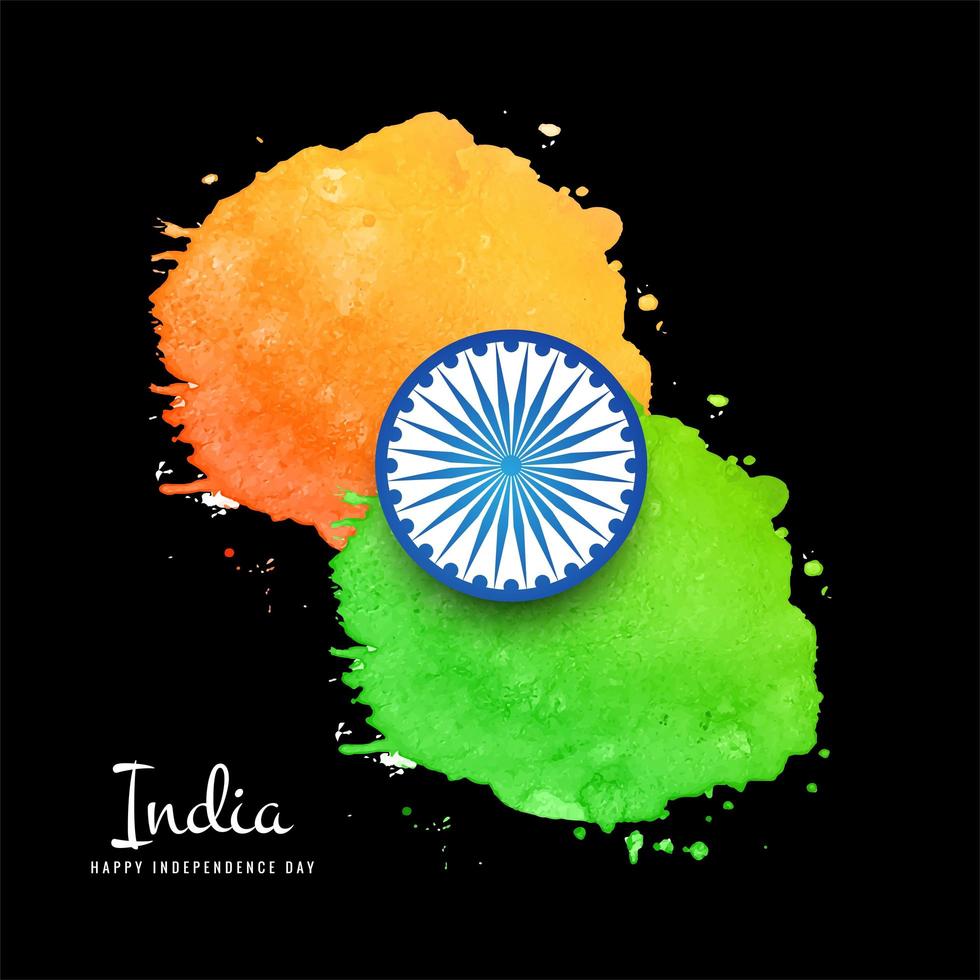Aquarell Indien Flagge Hintergrund vektor