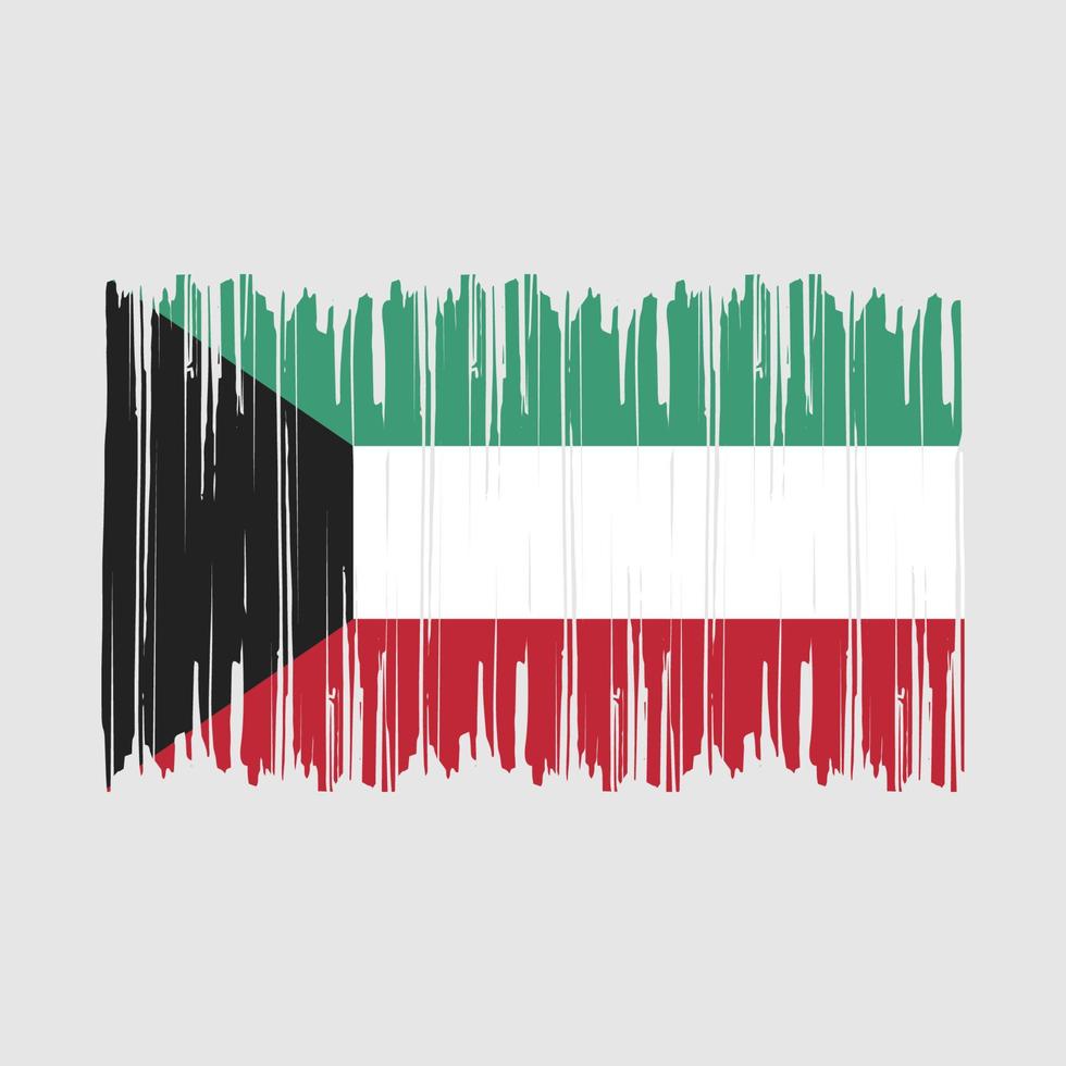 kuwait flagge bürste vektor