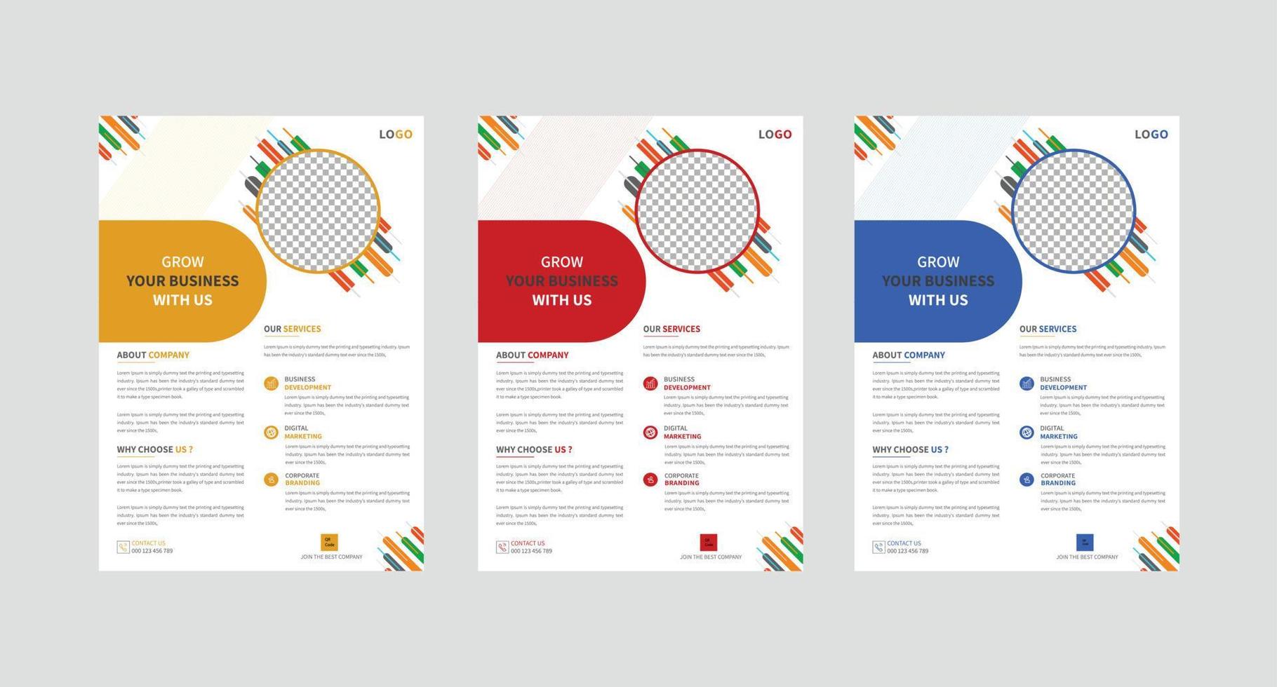 kreativa affärs flygblad designmall vektor