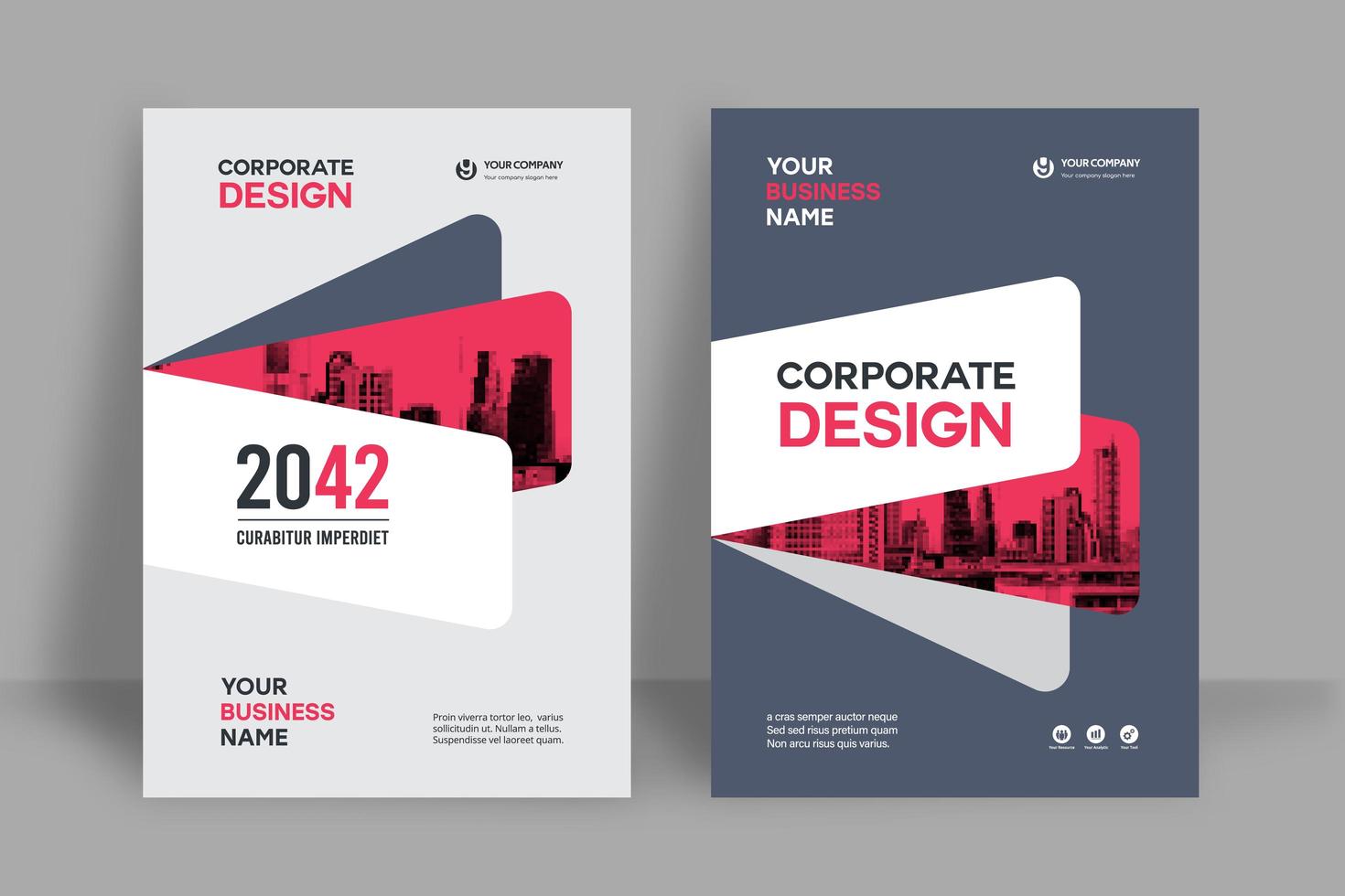 Stadt Hintergrund Business Book Cover Design-Vorlage vektor