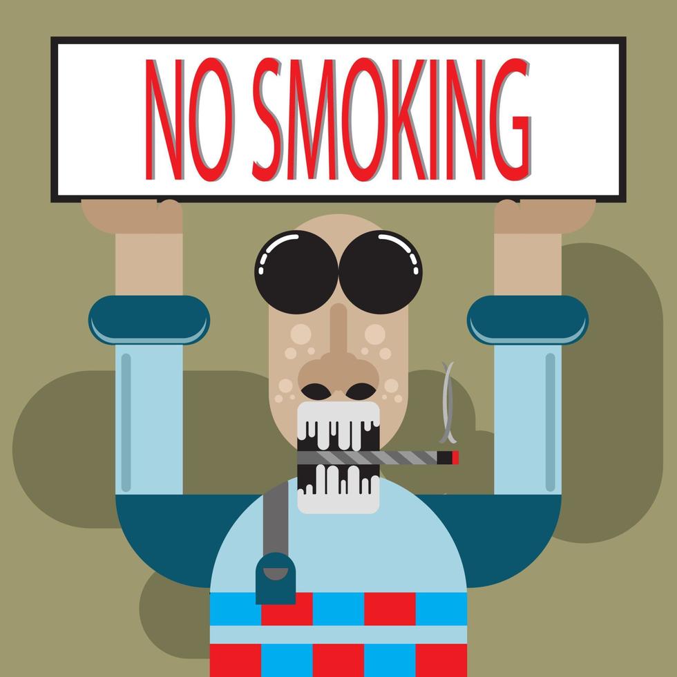 eben Design Illustration von Nein Rauchen vektor