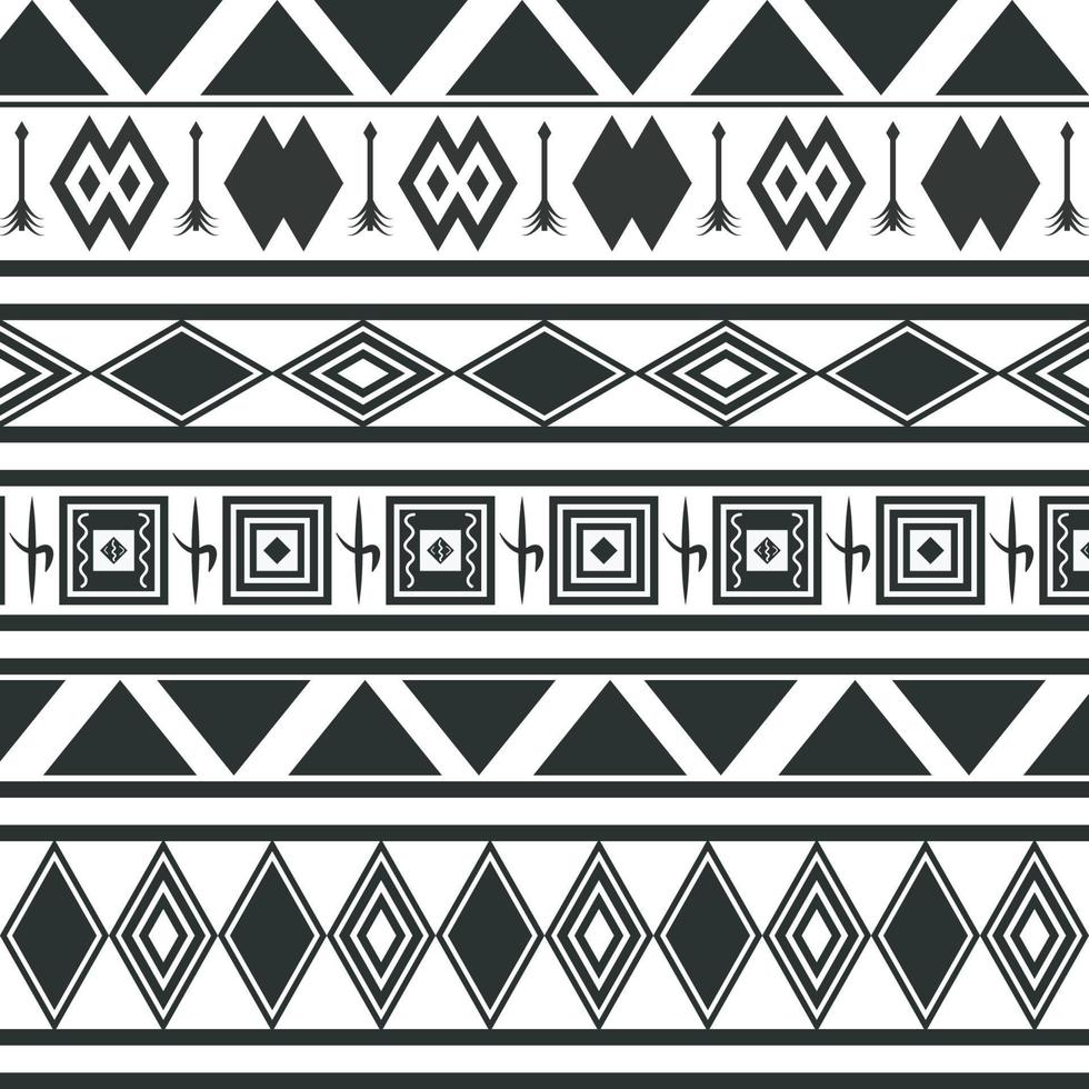 traditionell Kunst Benutzerdefiniert gemacht ethnisch Urwald Stammes- Muster schwarz und Weiß Hintergrund vektor