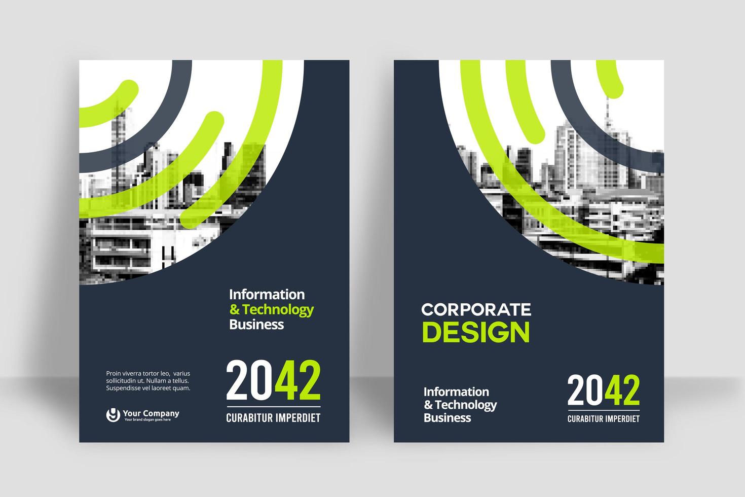 Stadt Hintergrund Business Book Cover Design-Vorlage vektor