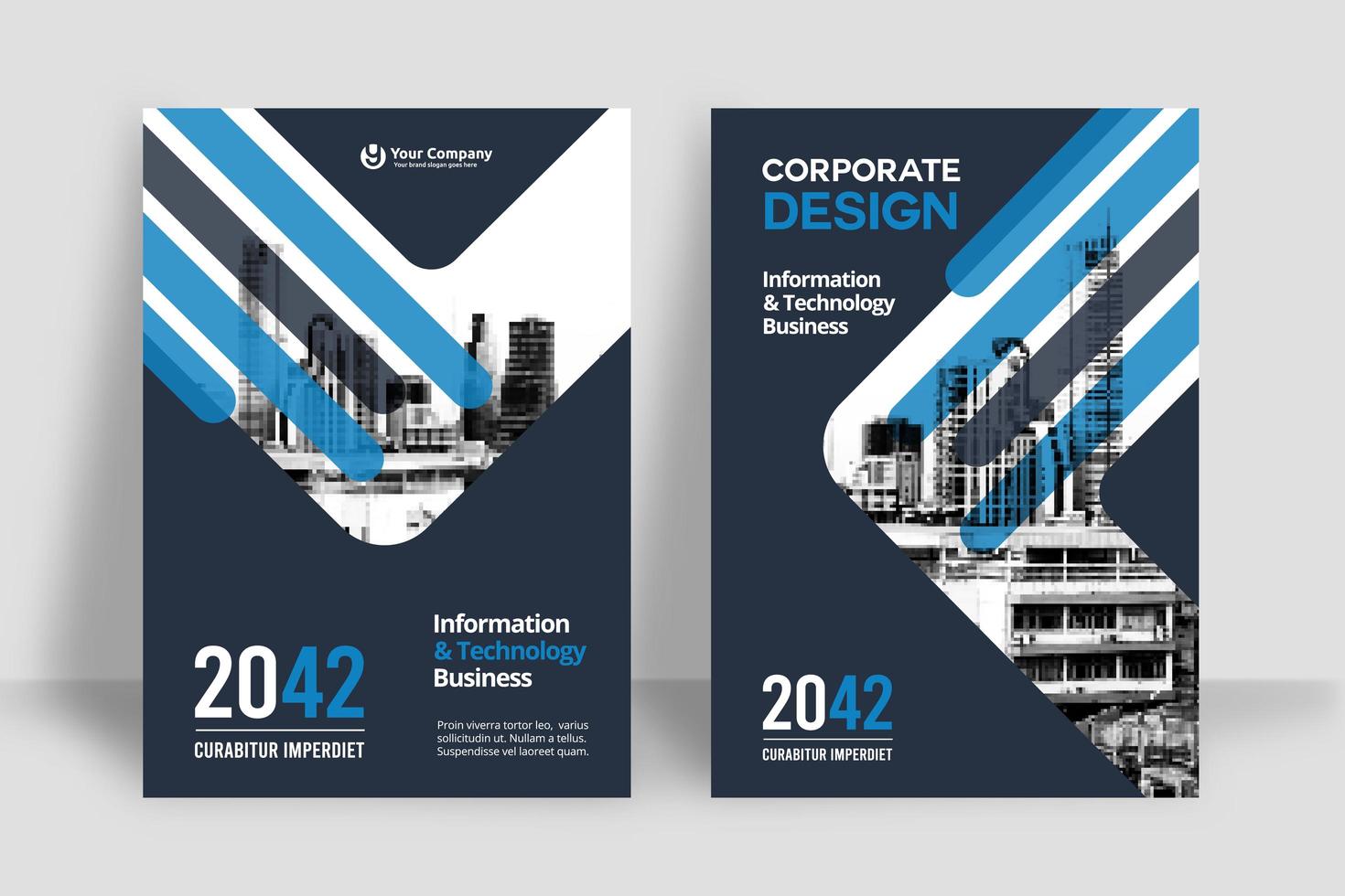 Stadt Hintergrund Business Book Cover Design-Vorlage vektor