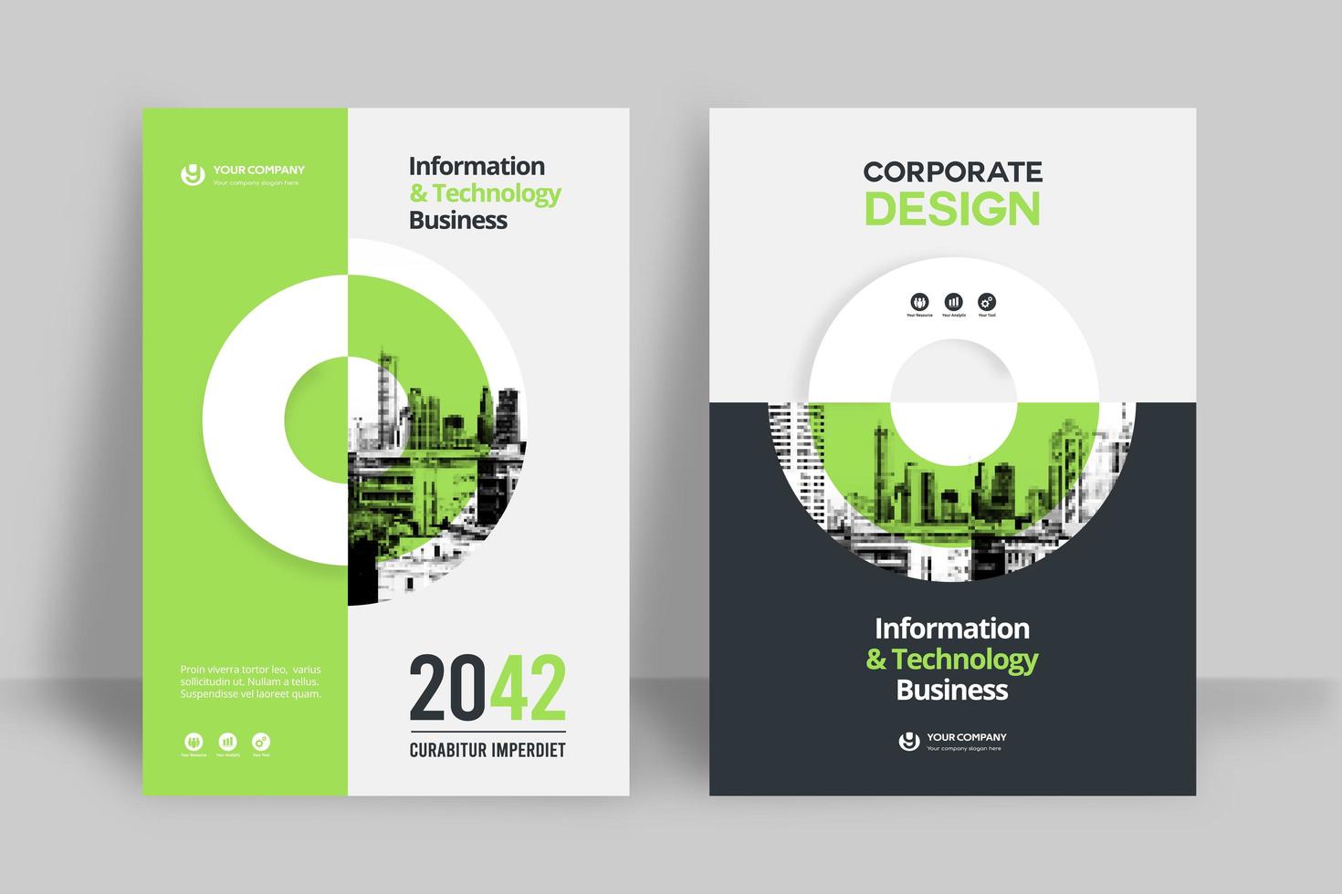 Stadt Hintergrund Business Book Cover Design-Vorlage vektor