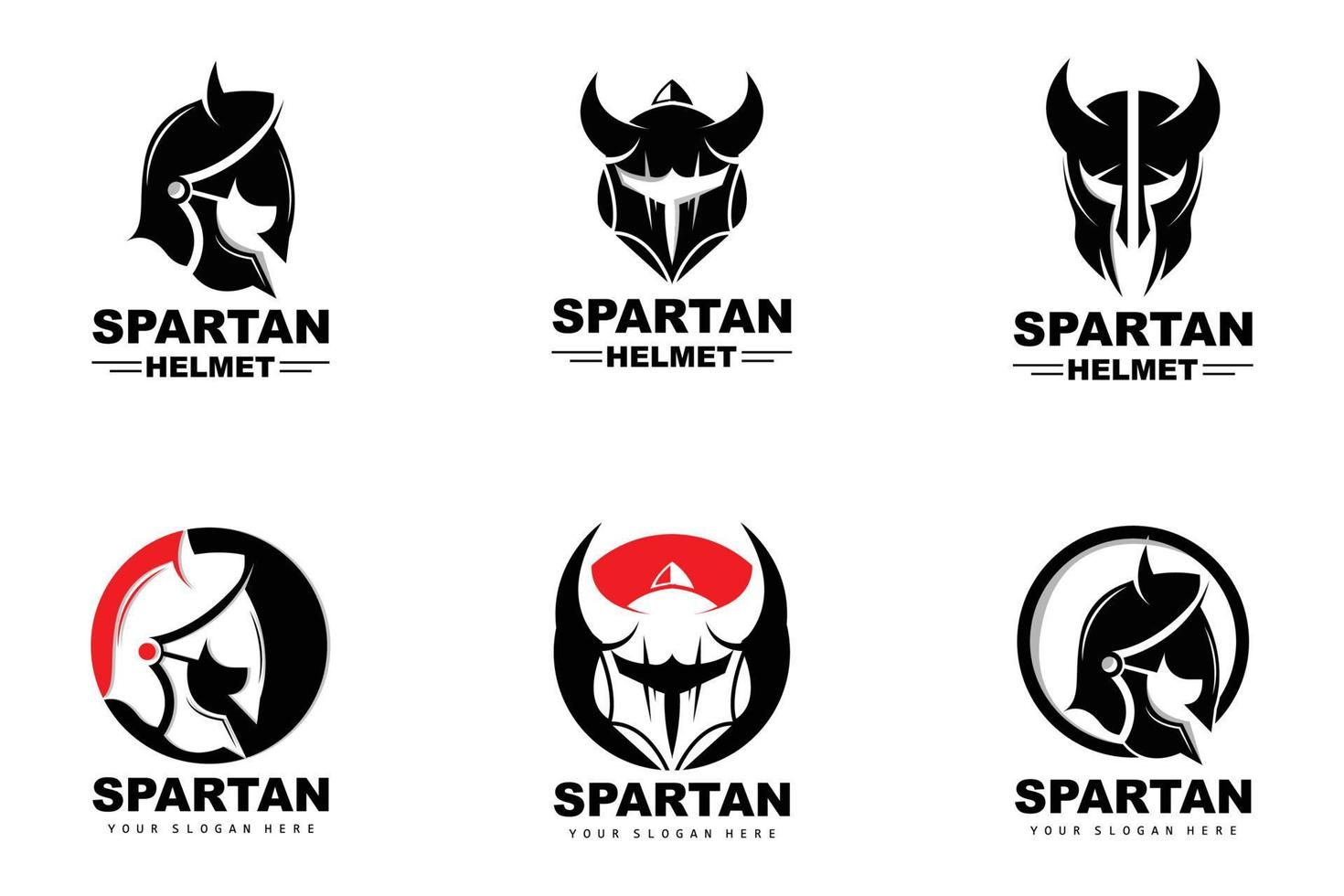 spartanisches Logo, Vektorwikinger, Barbar, Kriegshelmdesign, Produktmarkenillustration vektor