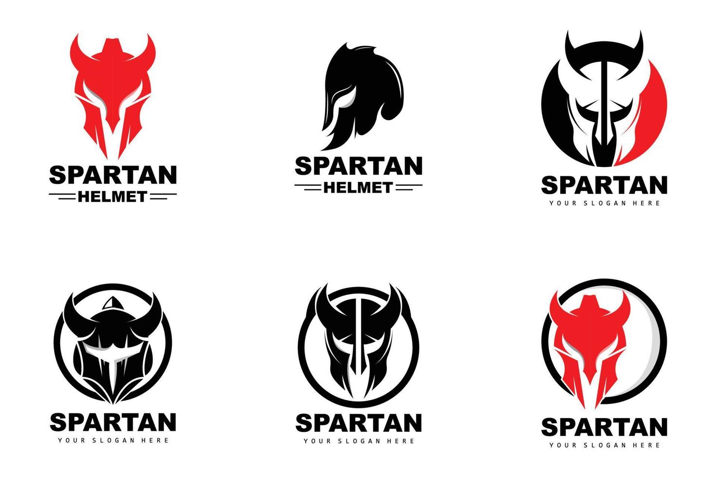 spartanisches Logo, Vektorwikinger, Barbar, Kriegshelmdesign, Produktmarkenillustration vektor