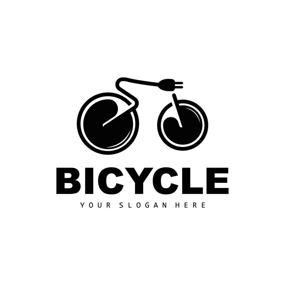 elektrisk cykel logotyp, fordon design, sport cykel vektor, cykel mall ikon illustration vektor