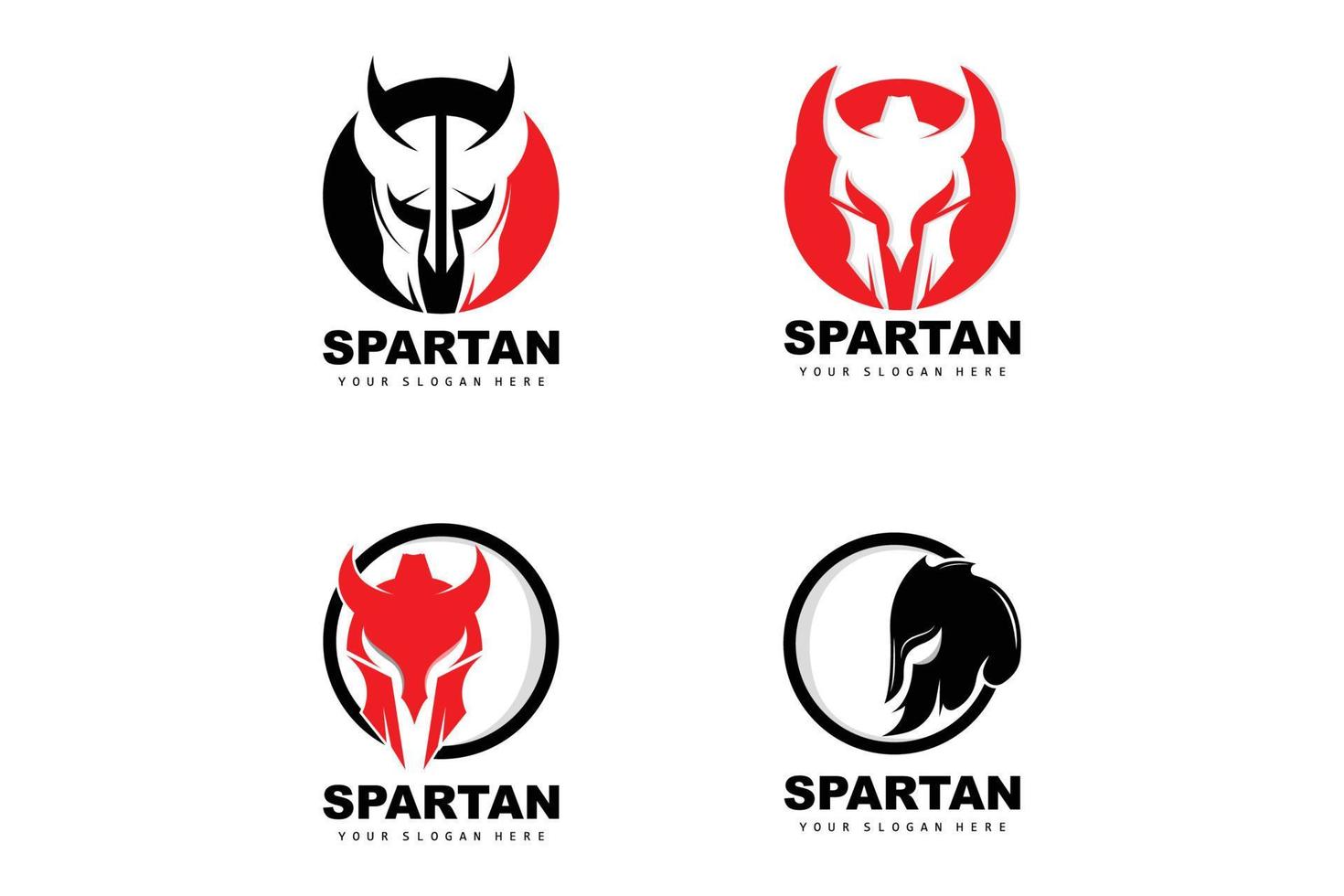 spartanisches Logo, Vektorwikinger, Barbar, Kriegshelmdesign, Produktmarkenillustration vektor