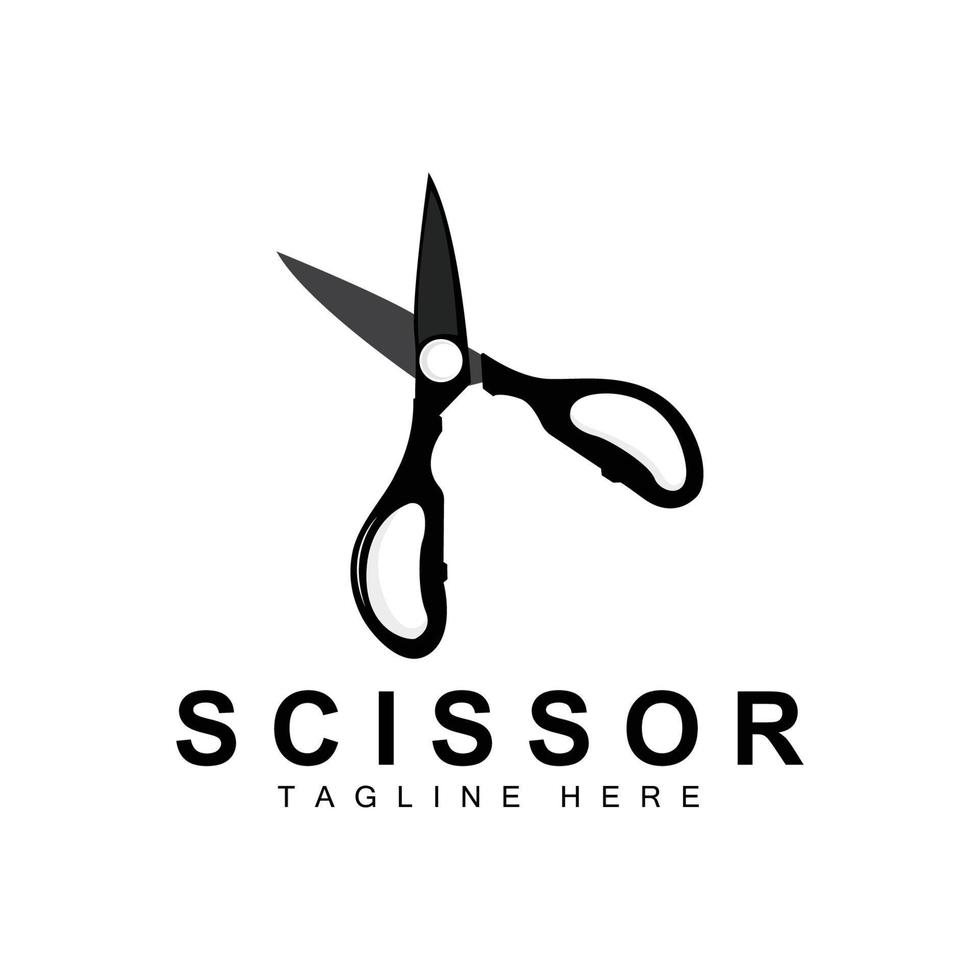 Scheren-Logo-Design, Barbershop-Rasierer-Vektor, Babershop-Scheren-Markenillustration vektor