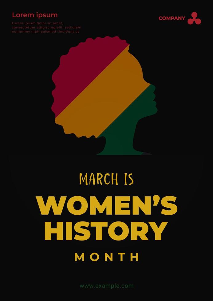 Damen Geschichte Monat. Damen Tag Feier Poster Design auf März 8. Vektor