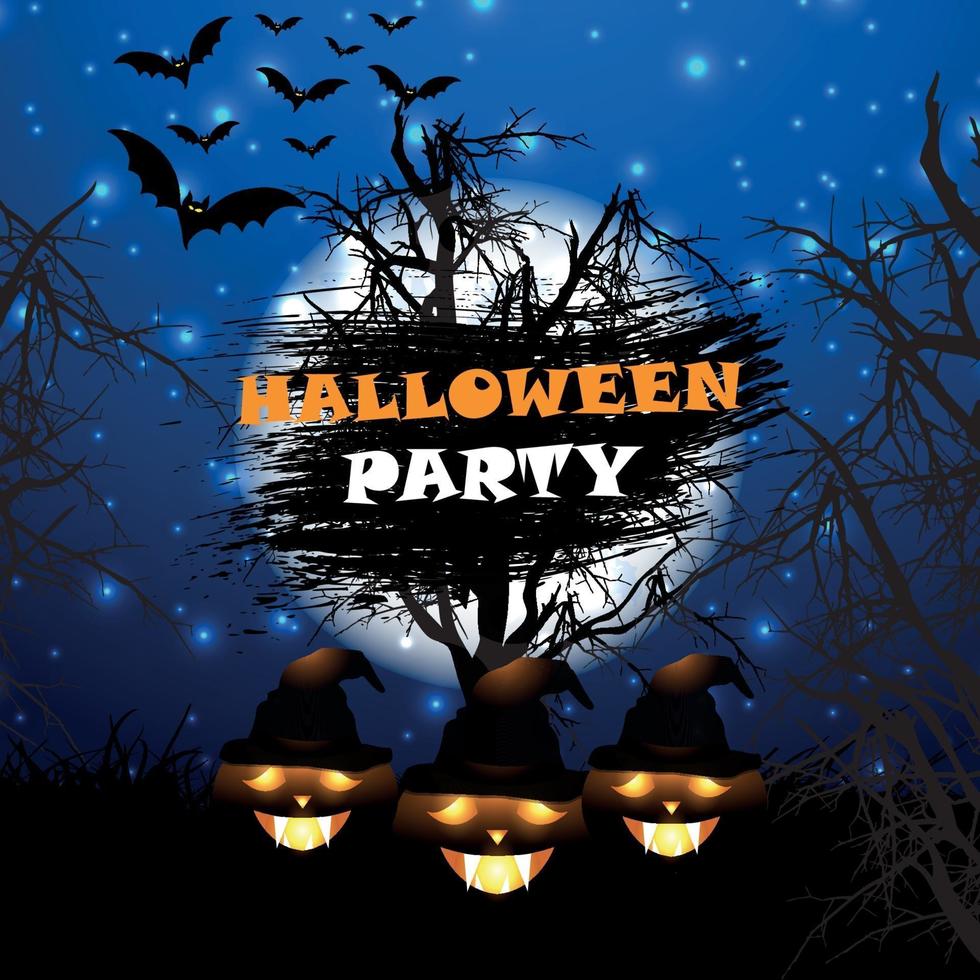 Halloween Party Poster Design mit Kürbissen vektor