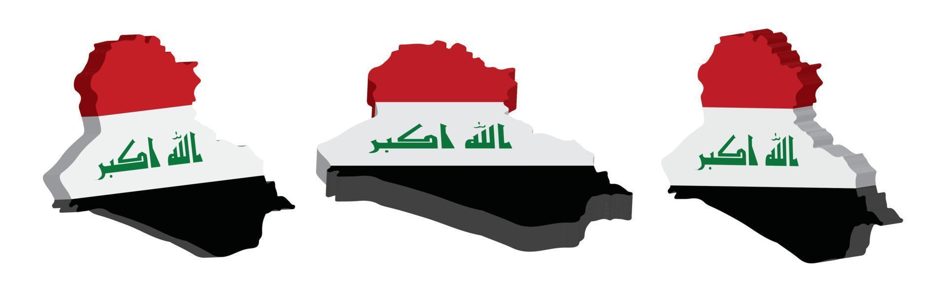 realistisch 3d Karte von Irak Vektor Design Vorlage