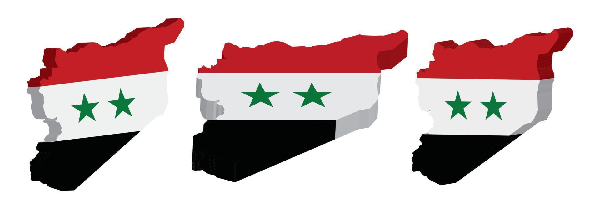 realistisch 3d Karte von Syrien Vektor Design Vorlage