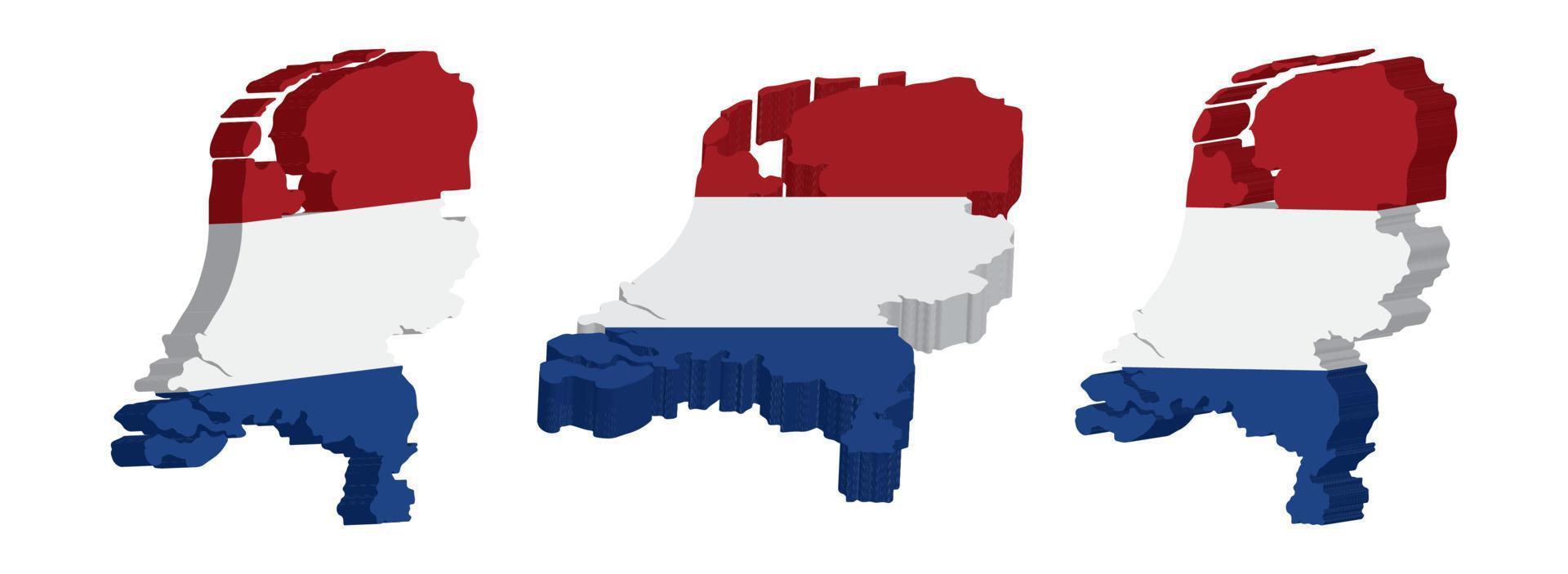 realistisk 3d Karta av Nederländerna vektor design mall