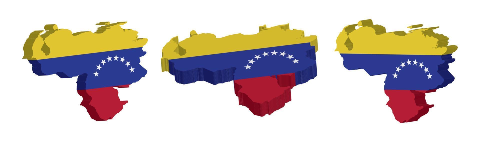 realistisch 3d Karte von Venezuela Vektor Design Vorlage