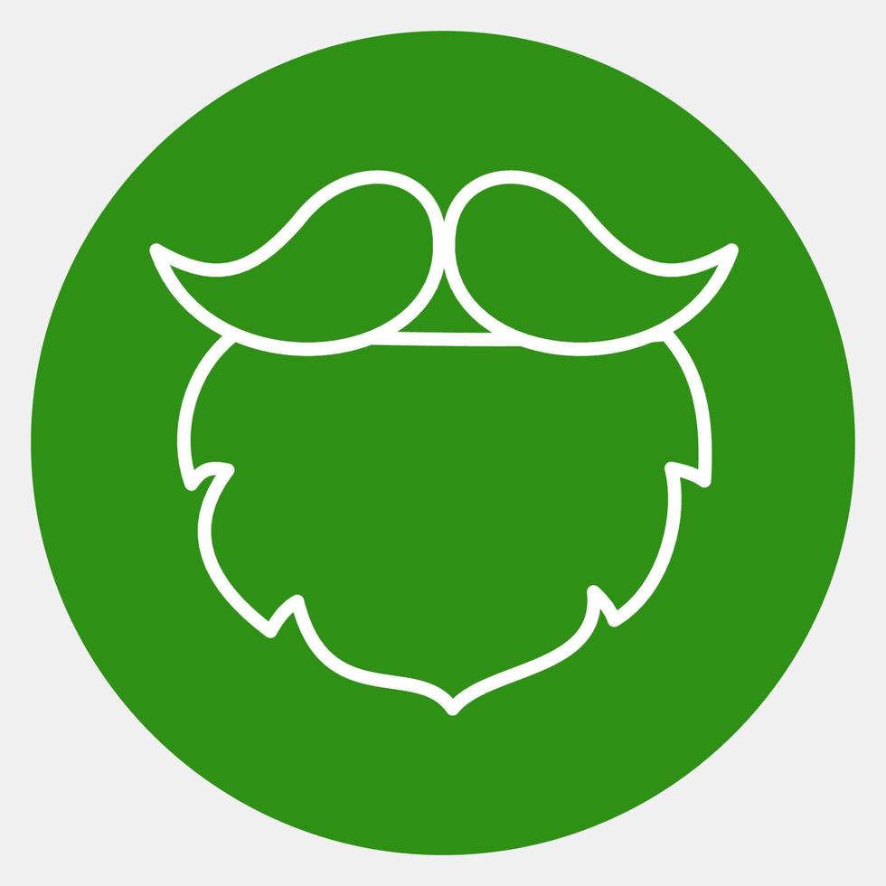 ikon skägg och mustasch. st. Patricks dag firande element. ikoner i grön stil. Bra för grafik, affischer, logotyp, fest dekoration, hälsning kort, etc. vektor