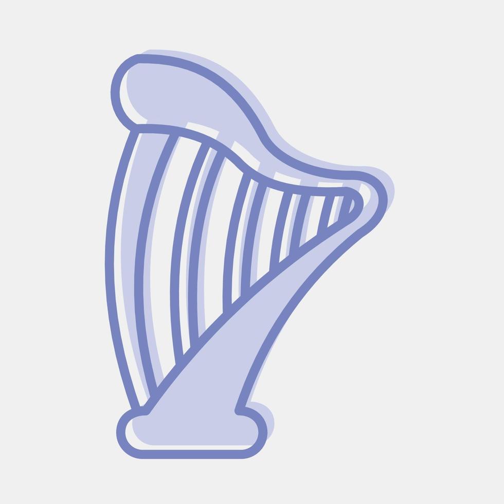 Symbol Harfe. st. Patrick's Tag Feier Elemente. Symbole im zwei Ton Stil. gut zum Drucke, Poster, Logo, Party Dekoration, Gruß Karte, usw. vektor