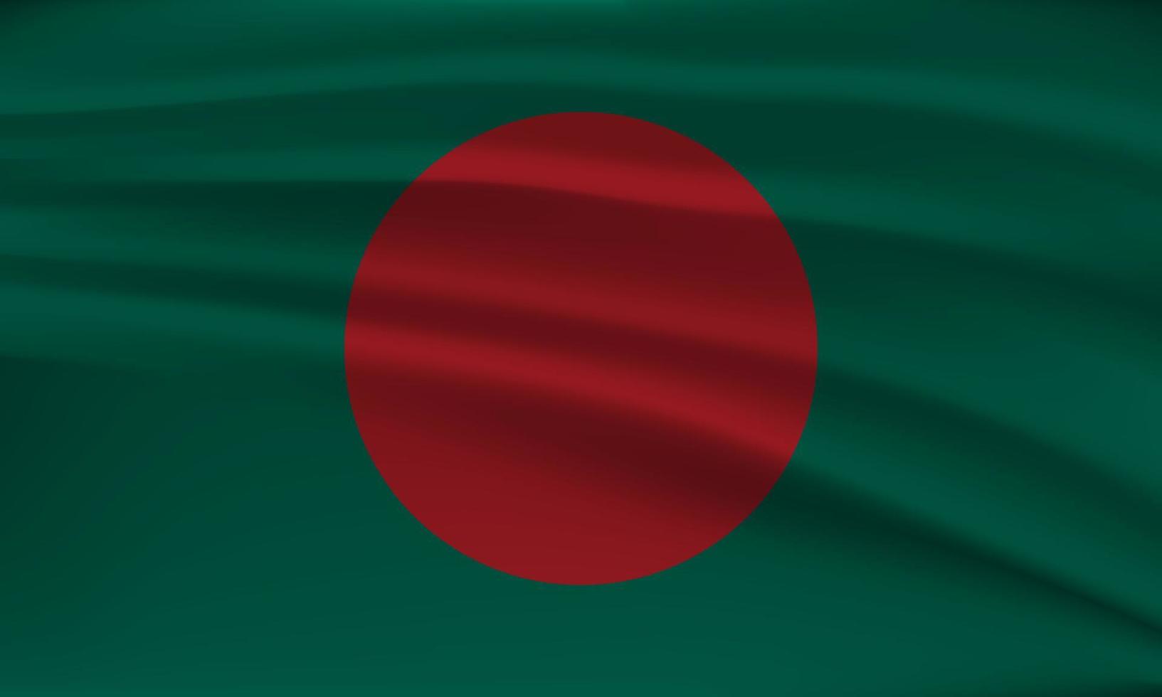 Flagge von Bangladesch, mit ein wellig bewirken fällig zu das Wind. vektor