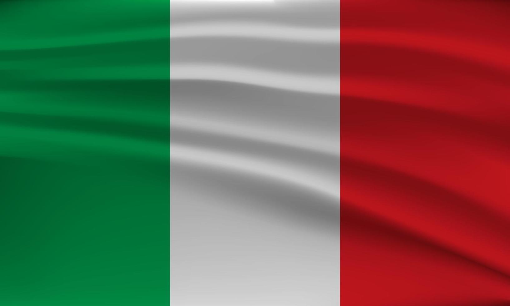 Flagge von Italien, mit ein wellig bewirken fällig zu das Wind. vektor