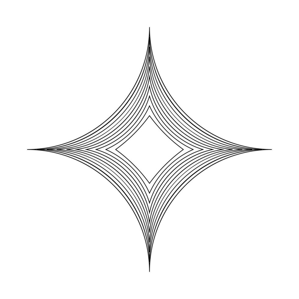 geometrisch fraktal vier spitz Star vektor