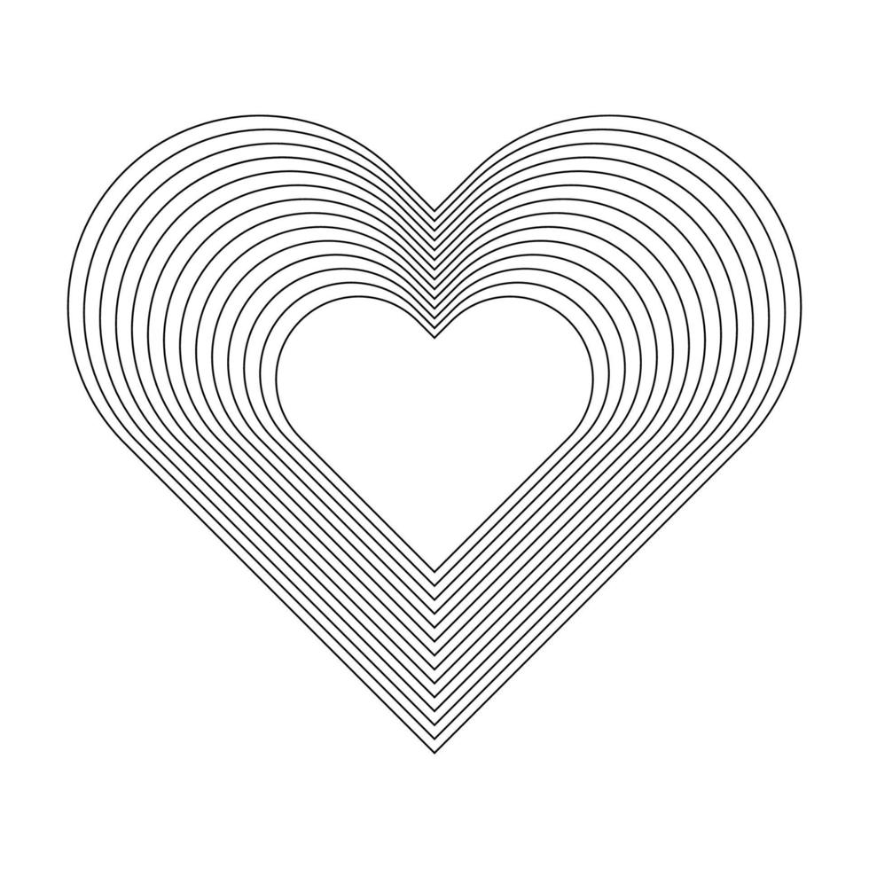 geometrisk fraktal hjärta form vektor