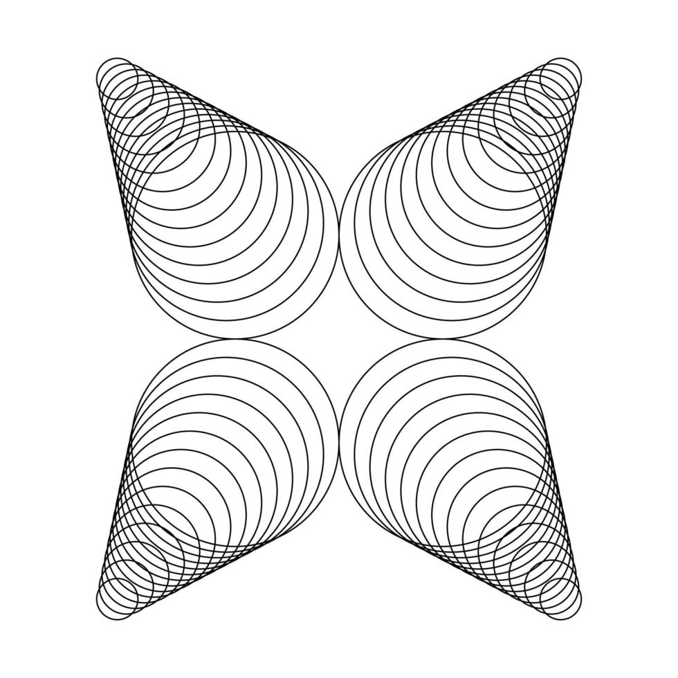 geometrisch fraktal Kreis drehen in Kegel vektor