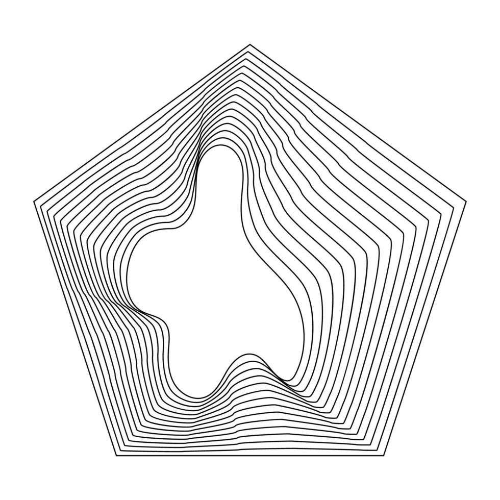 geometrisk fraktal abstrakt femhörning vektor