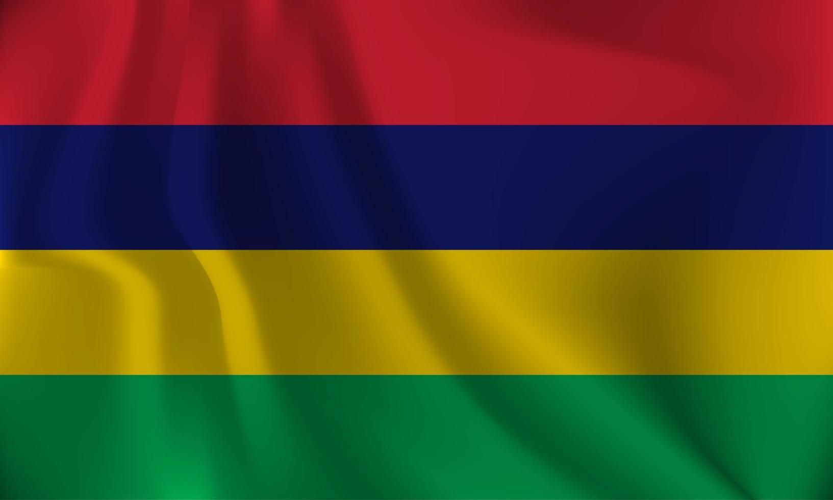 Flagge von Mauritius, mit ein wellig bewirken fällig zu das Wind. vektor