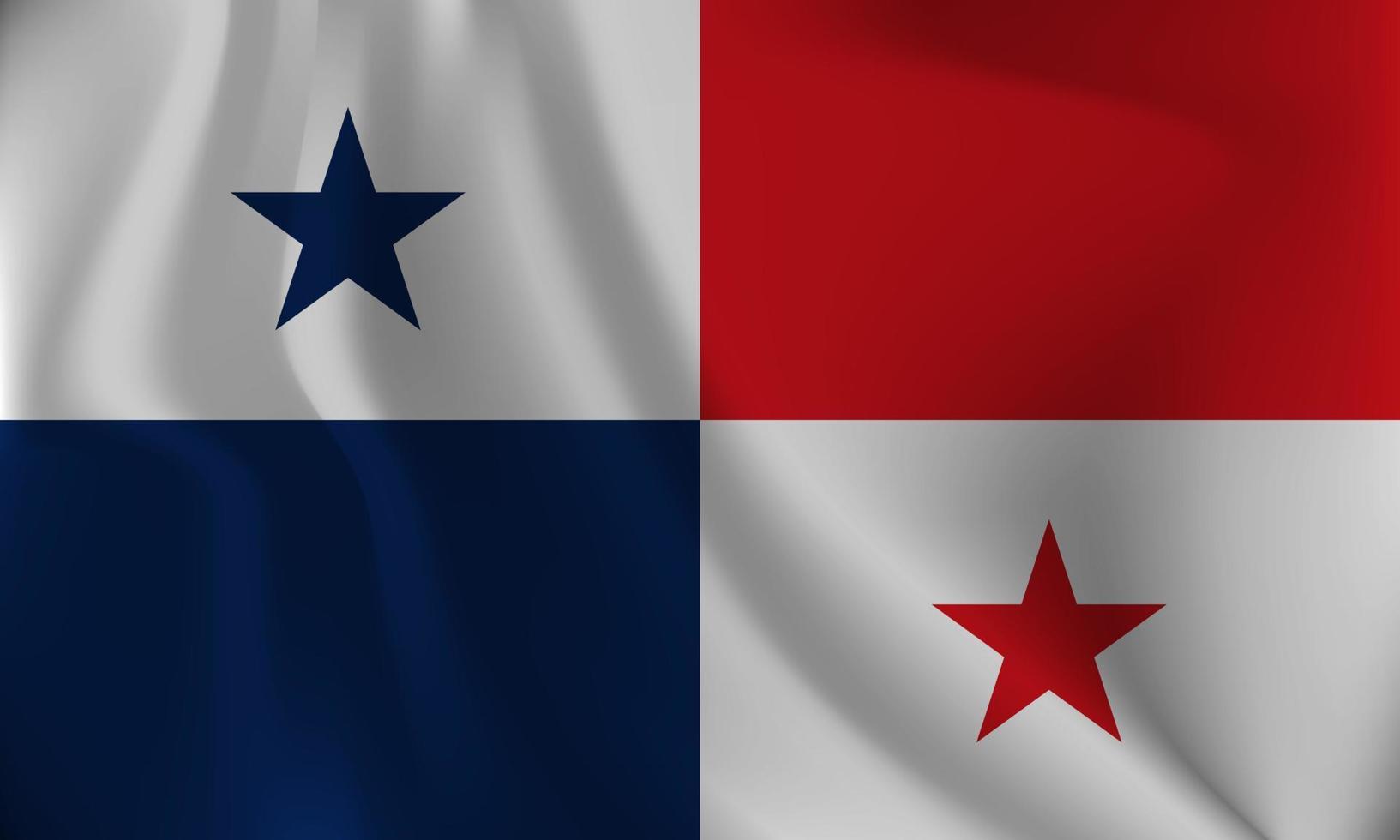 flagga av Panama, med en vågig effekt på grund av till de vind. vektor