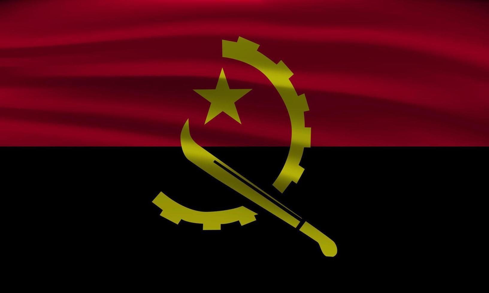 Flagge von Angola, mit ein wellig bewirken fällig zu das Wind. vektor