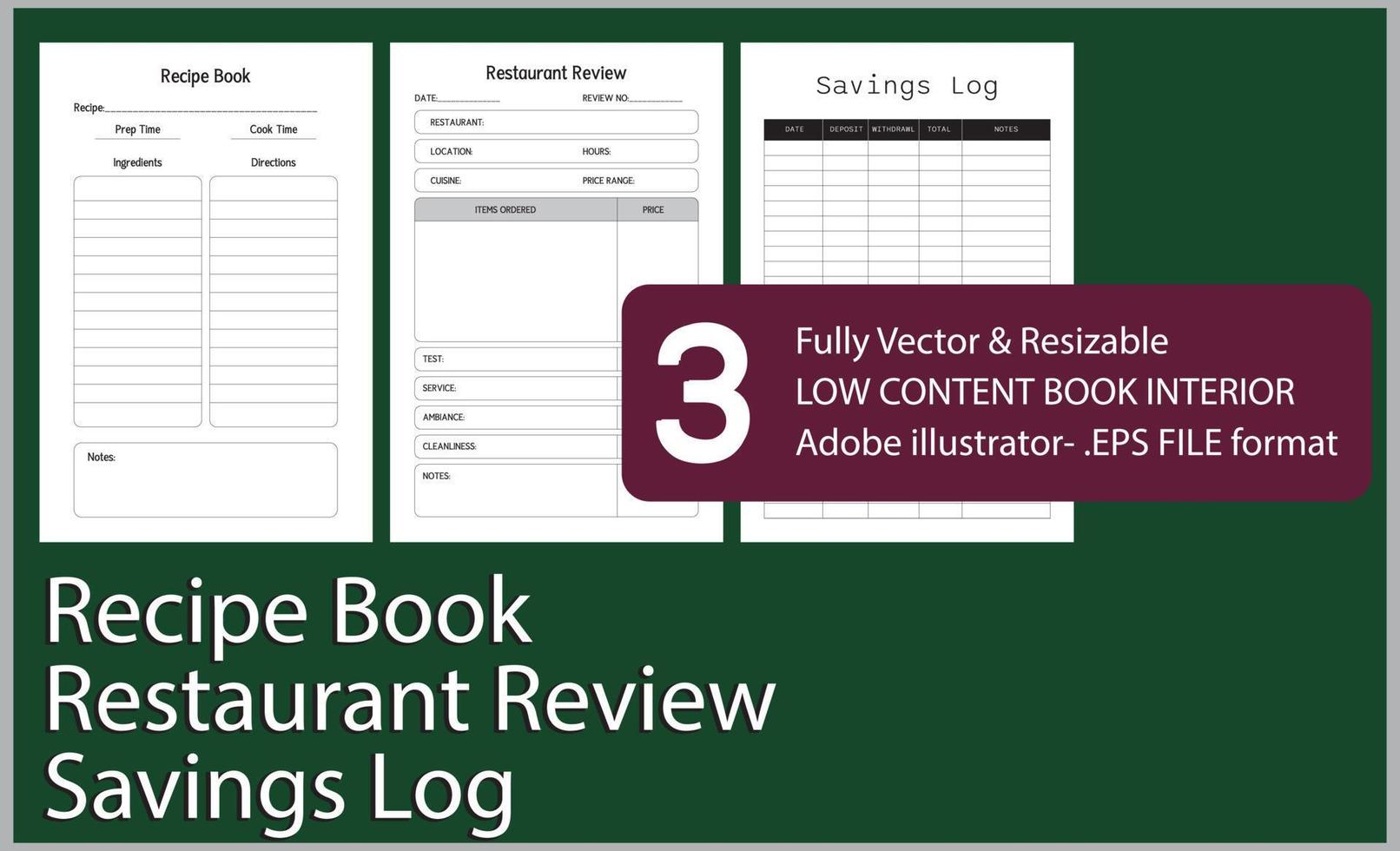 recept bok restaurang recension besparingar logga vektor