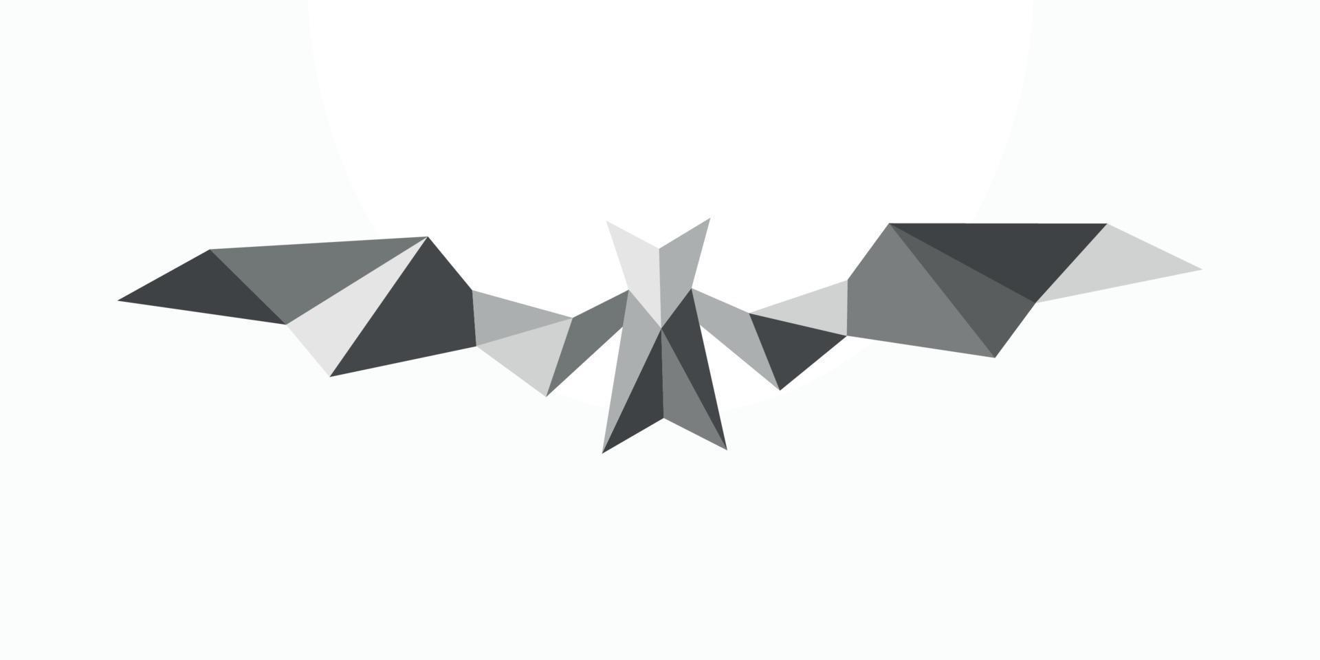 bat polygonal abstrakt emblem. geometrisk vektorfladdermusillustration isolerad på vit bakgrund. vektor