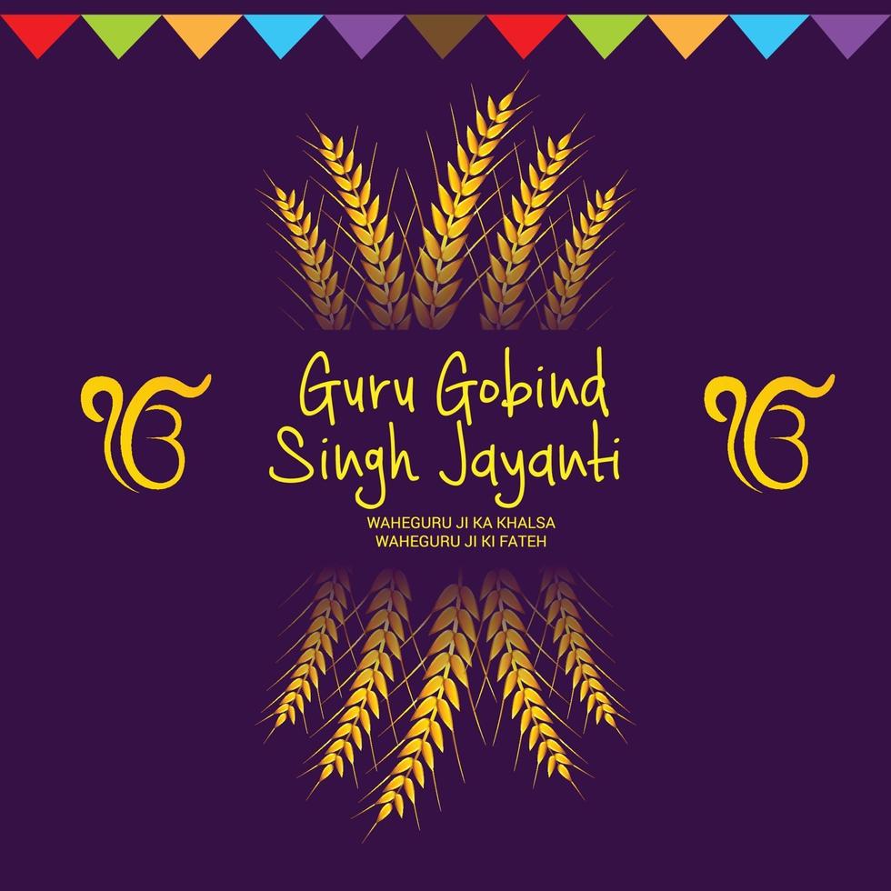 Vektor-Illustration eines Hintergrunds für glückliches Guru-Gobind-Singh-Jayanti-Festival für Sikh-Feier. vektor