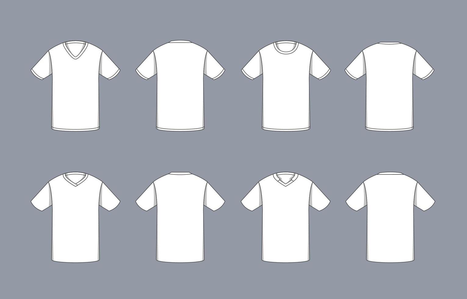 Weiß T-Shirt Gliederung spotten oben Vorlage vektor