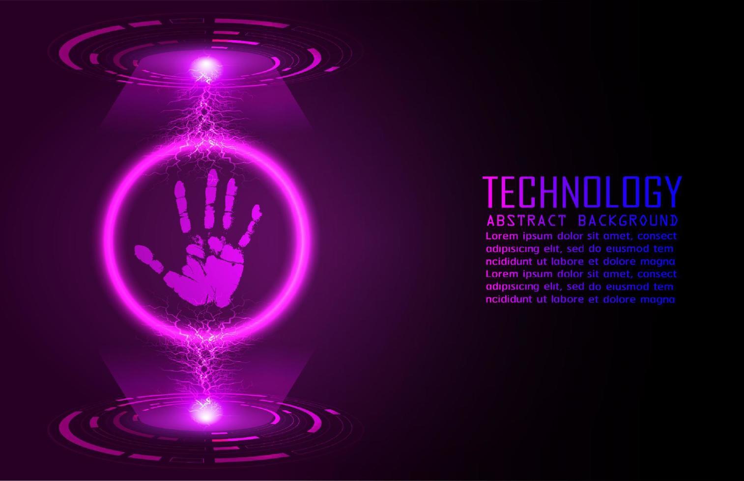 modern Cybersäkerhet teknologi bakgrund med finger skriva ut vektor