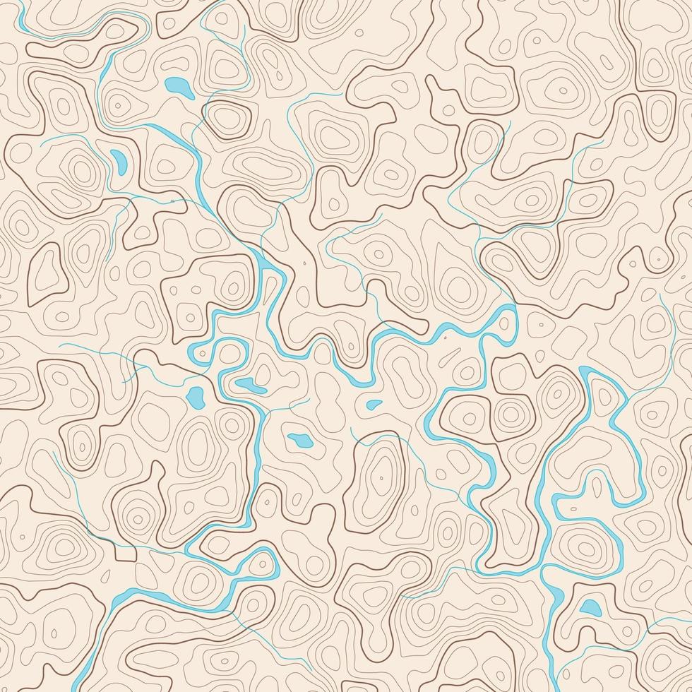 vektor abstrakt topografikarta med flod och sjöar.