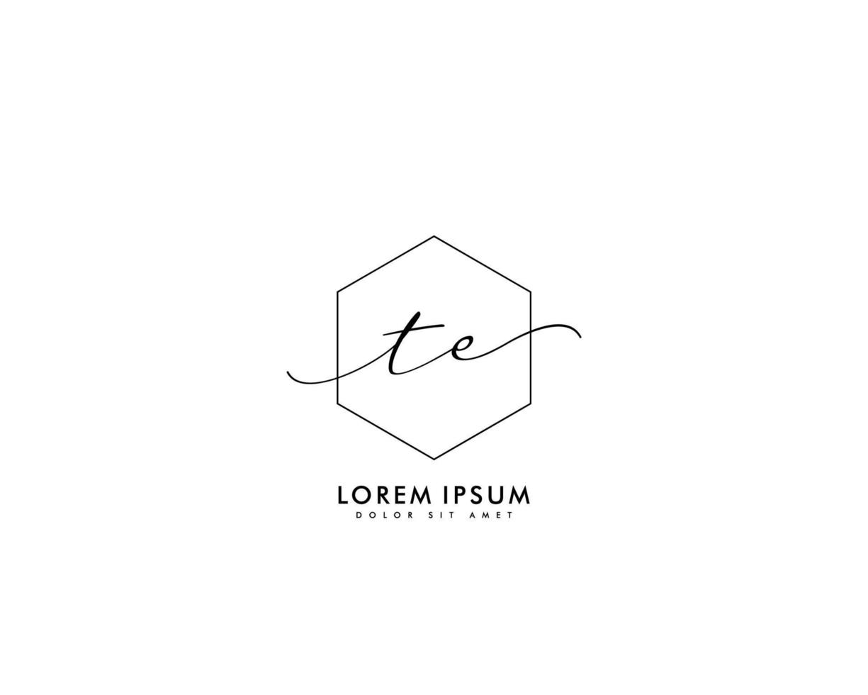 första te feminin logotyp skönhet monogram och elegant logotyp design, handstil logotyp av första signatur, bröllop, mode, blommig och botanisk med kreativ mall vektor