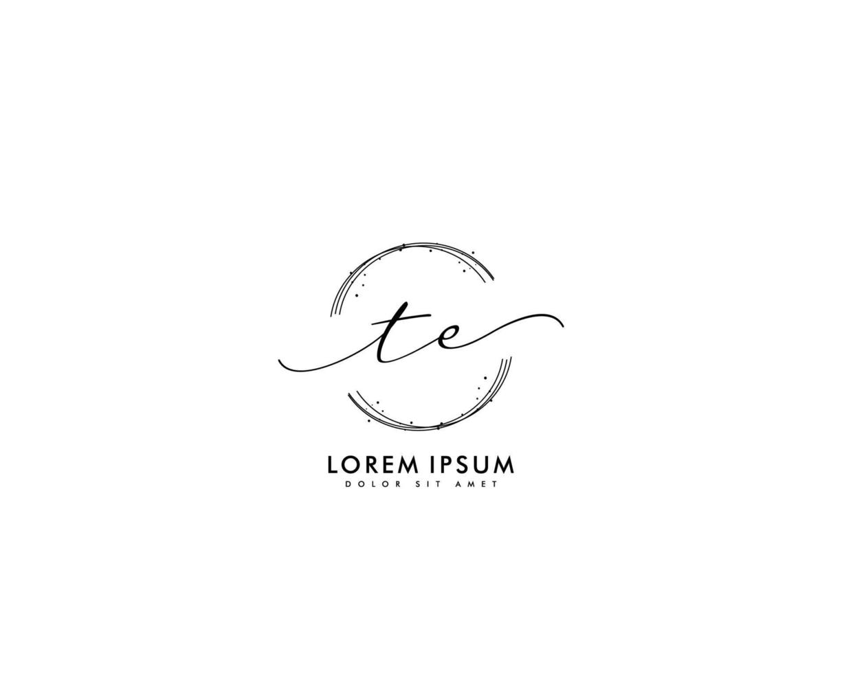 första te feminin logotyp skönhet monogram och elegant logotyp design, handstil logotyp av första signatur, bröllop, mode, blommig och botanisk med kreativ mall vektor