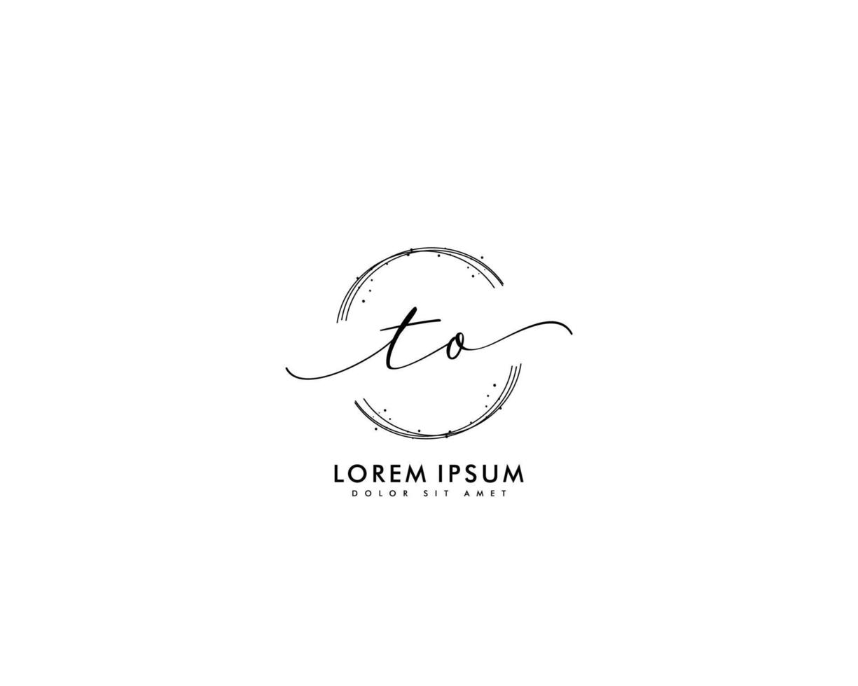 första till feminin logotyp skönhet monogram och elegant logotyp design, handstil logotyp av första signatur, bröllop, mode, blommig och botanisk med kreativ mall vektor