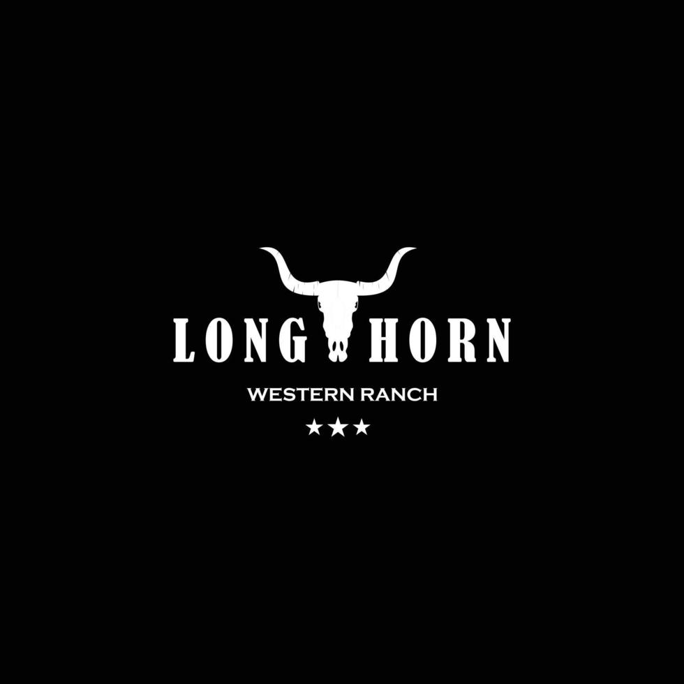 Texas Longhorn, Land Western Logo Design Jahrgang retro vektor