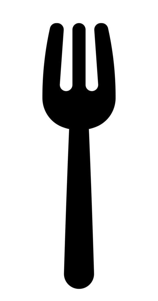 svart gaffel silhuett ClipArt ikon vektor illustration