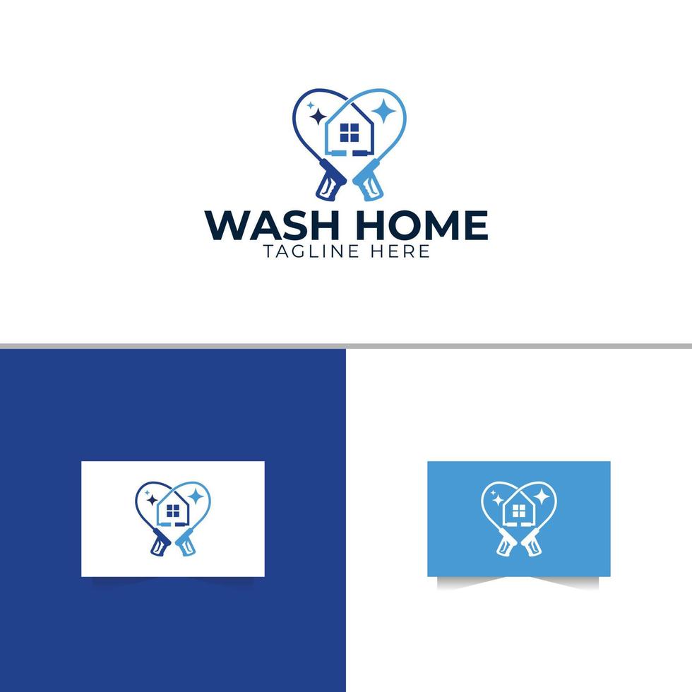 tvättning logotyp design vektor och företag kort