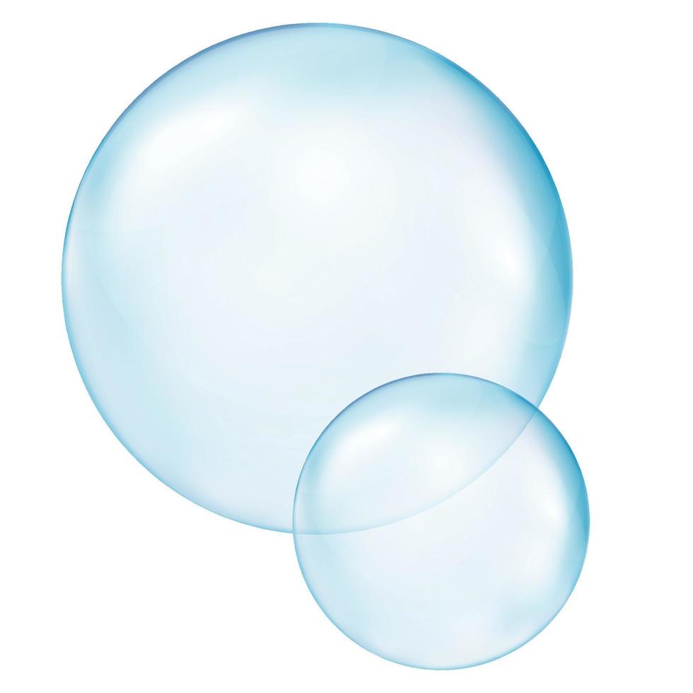 realistisch transparent 3d Luftblasen unter Wasser . Seife Luftblasen Vektor Illustration