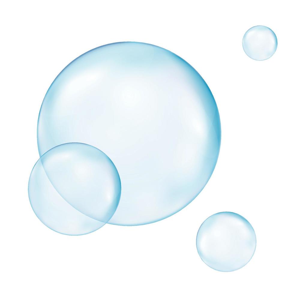 realistisk transparent 3d bubblor under vattnet . tvål bubblor vektor illustration