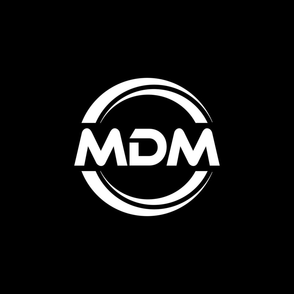 mdm brev logotyp design i illustration. vektor logotyp, kalligrafi mönster för logotyp, affisch, inbjudan, etc.