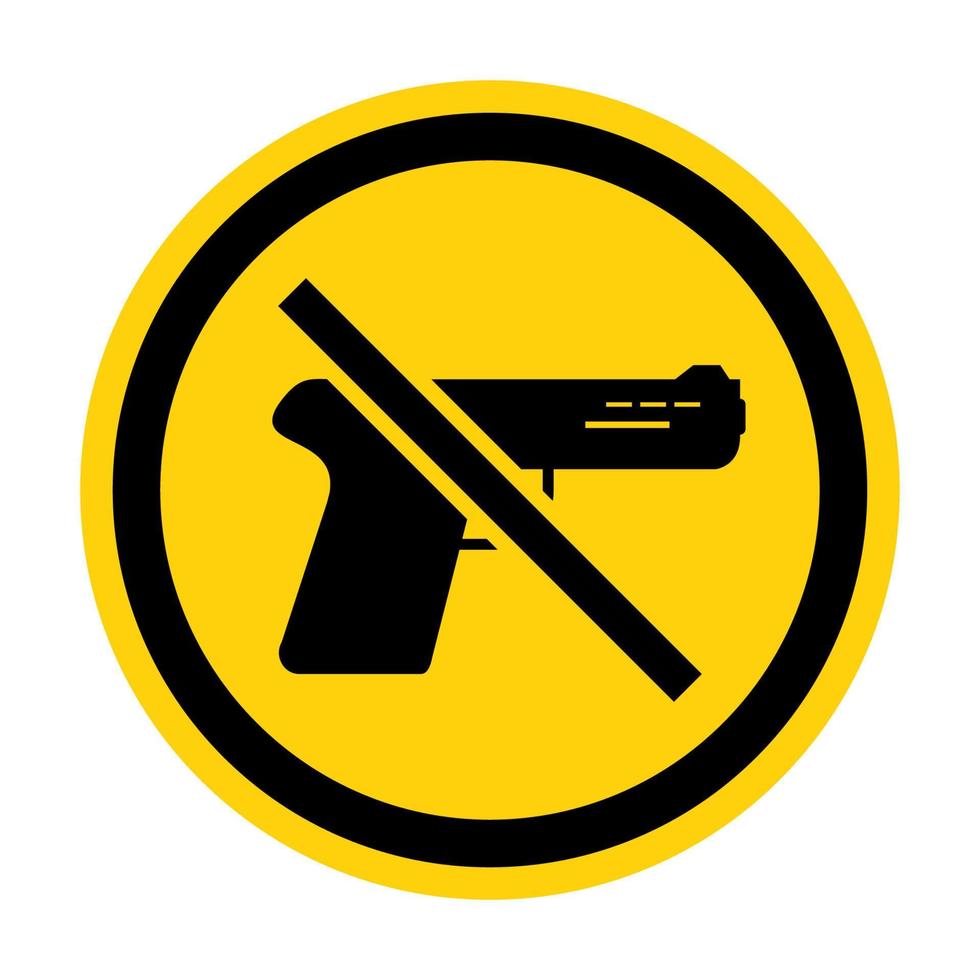 Verbotsschild Waffen, kein Waffenschild auf weißem Hintergrund vektor