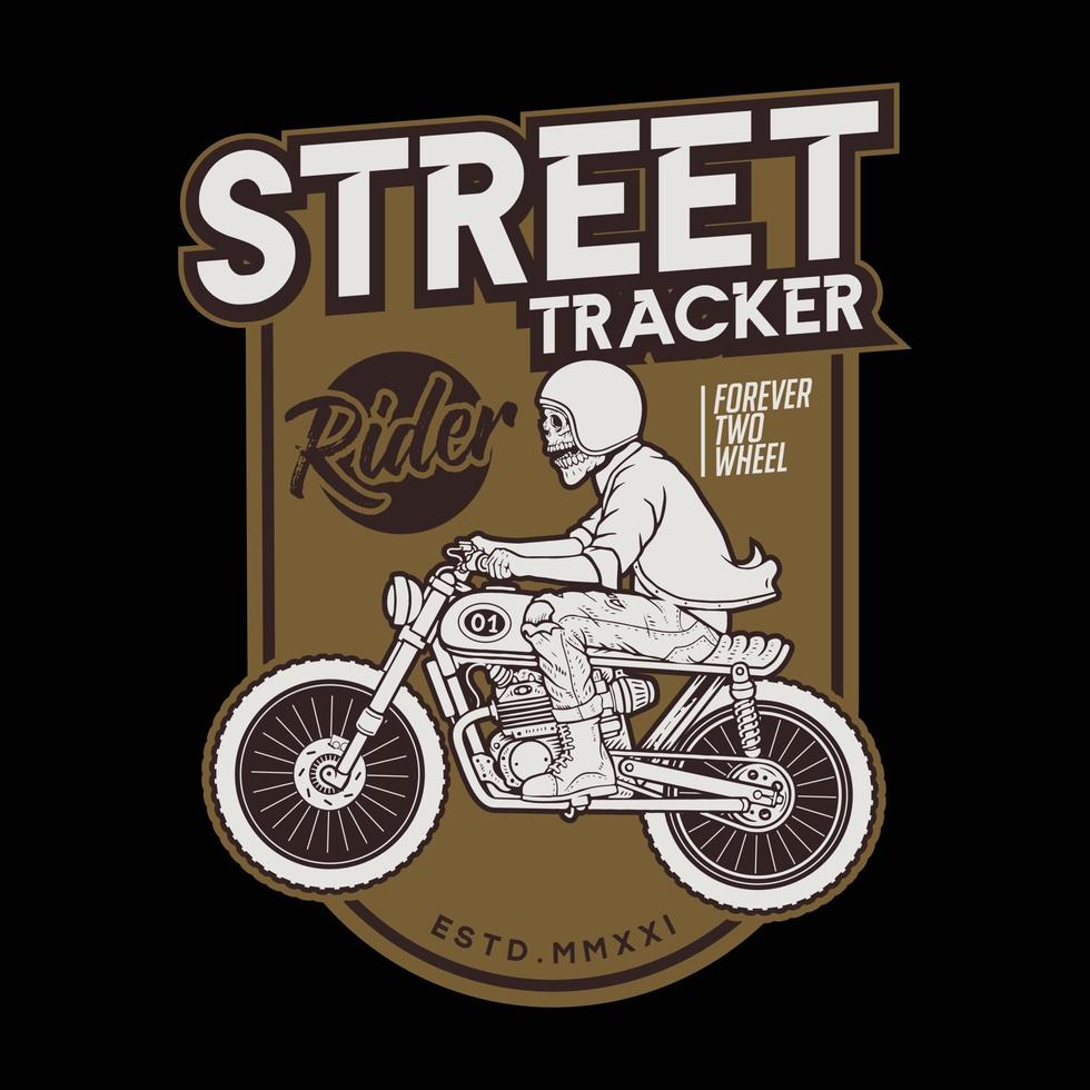 Motorrad Street Tracker auf dem Ride.Premium Vektor
