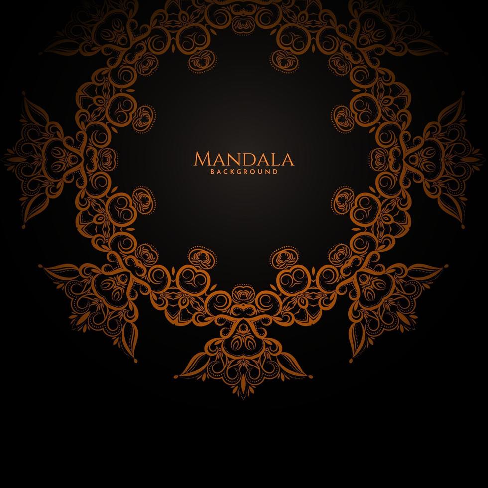 Luxus Mandala Gold Farbe mit stilvollen Hintergrund vektor