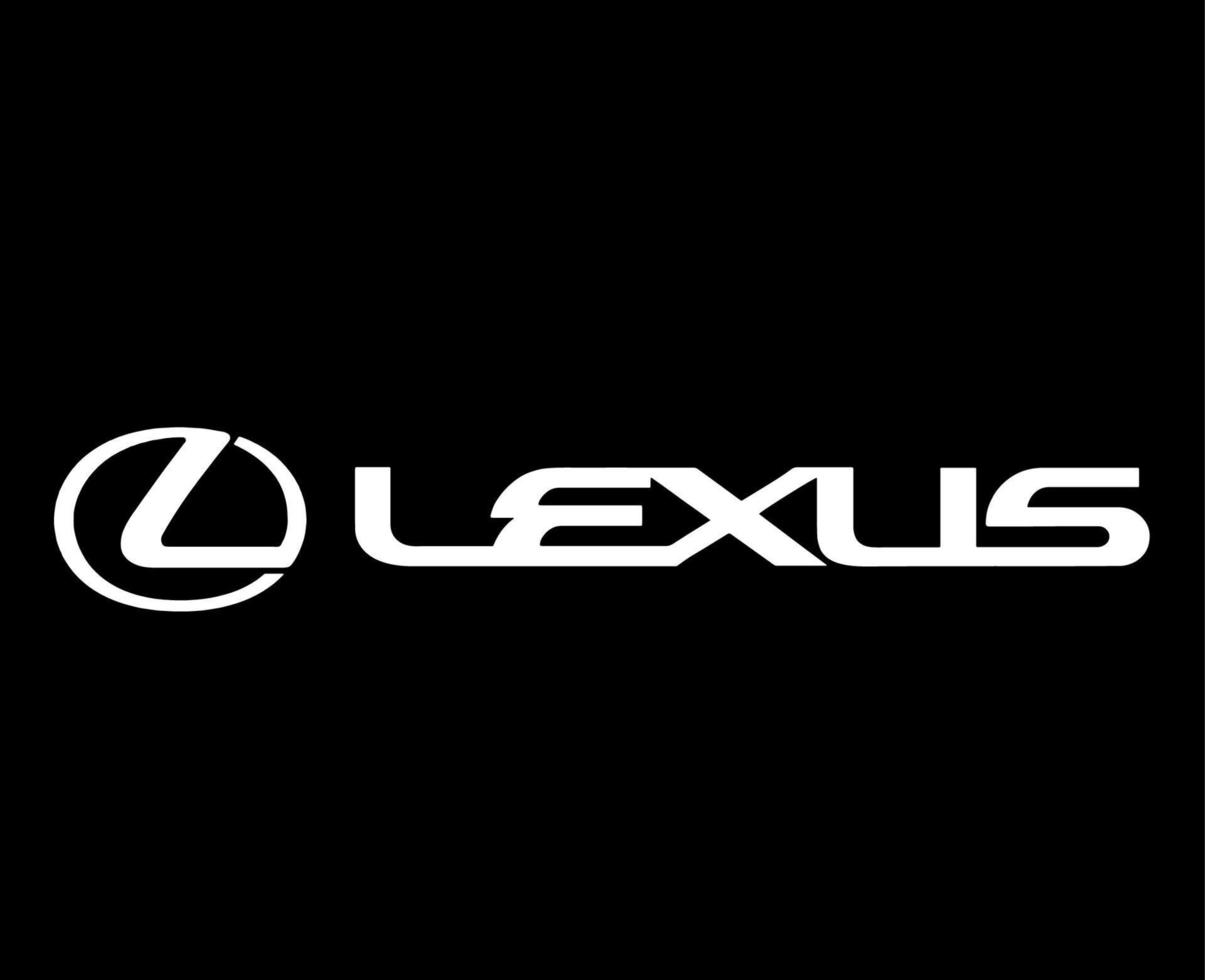lexus varumärke logotyp symbol vit design japan bil bil vektor illustration med svart bakgrund